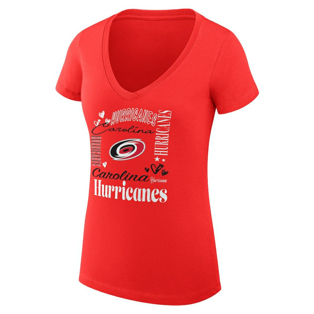 Carolina Hurricanes G-III 4Her by Carl Banks Women's Super-Slim Fit Lightweight Collage Team Graphic T-Shirt - Red - NHL 201623071