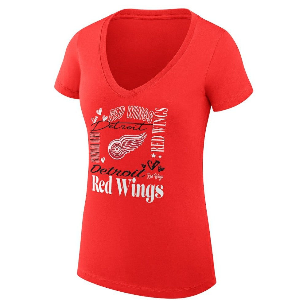 Detroit Red Wings G-III 4Her by Carl Banks Women's Super-Slim Fit Lightweight Collage Team Graphic T-Shirt - Red - NHL 201623072