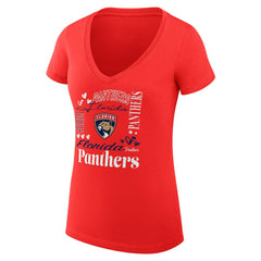 Florida Panthers G-III 4Her by Carl Banks Women's Super-Slim Fit Lightweight Collage Team Graphic T-Shirt - Red - NHL 201623074