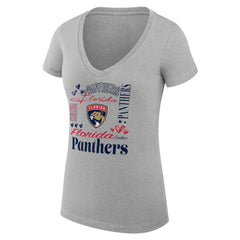 Florida Panthers G-III 4Her by Carl Banks Women's Super-Slim Fit Lightweight Collage Team Graphic T-Shirt - Heather Gray - NHL 201623080