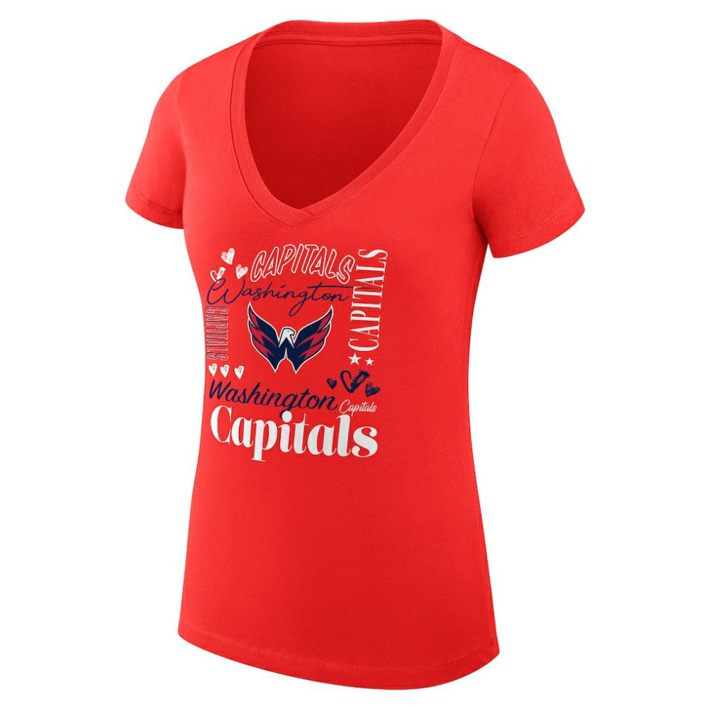 Washington Capitals G-III 4Her by Carl Banks Women's Super-Slim Fit Lightweight Collage Team Graphic T-Shirt - Red - NHL 201623088