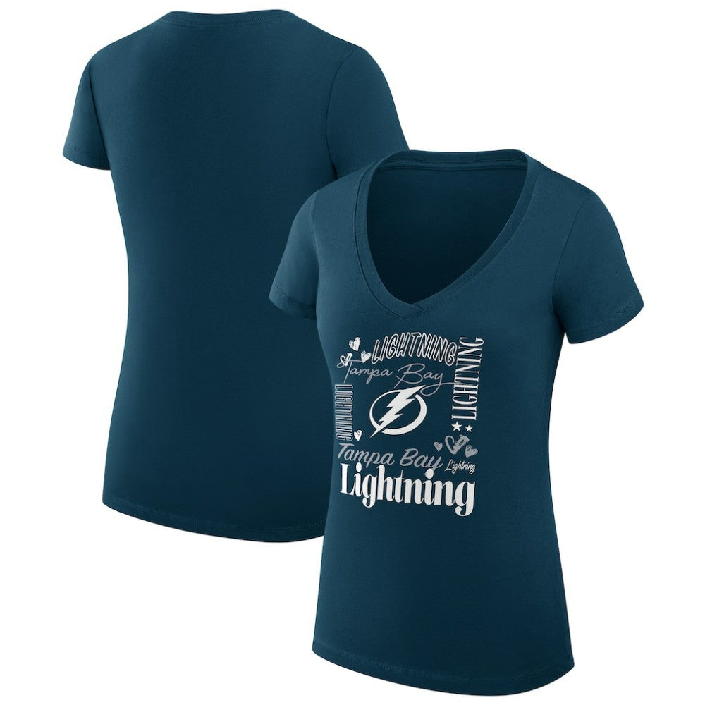 Tampa Bay Lightning G-III 4Her by Carl Banks Women's Super-Slim Fit Lightweight Collage Team Graphic T-Shirt - Blue - NHL 201623098