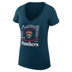 Florida Panthers G-III 4Her by Carl Banks Women's Super-Slim Fit Lightweight Collage Team Graphic T-Shirt - Navy - NHL 201623113