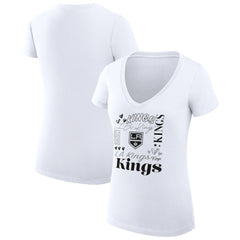 Los Angeles Kings G-III 4Her by Carl Banks Women's Super-Slim Fit Lightweight Collage Team Graphic T-Shirt - White - NHL 201623132