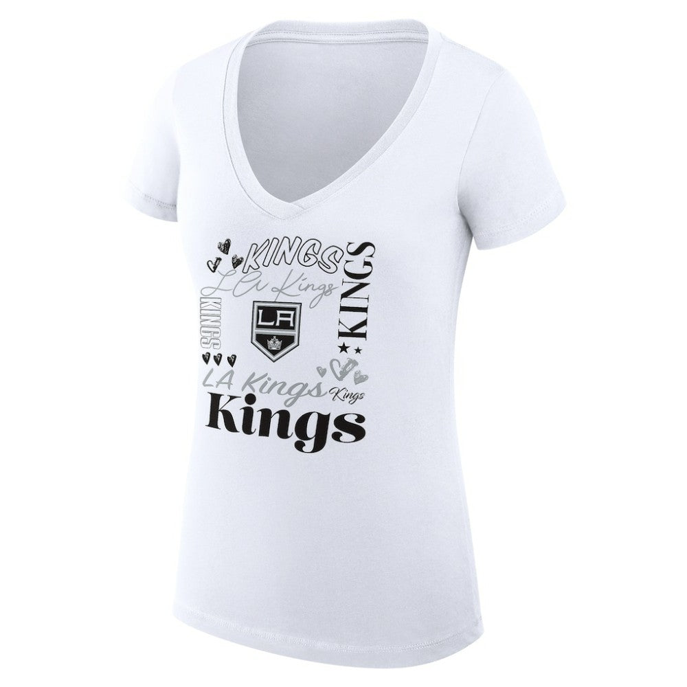 Los Angeles Kings G-III 4Her by Carl Banks Women's Super-Slim Fit Lightweight Collage Team Graphic T-Shirt - White - NHL 201623132