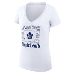 Toronto Maple Leafs G-III 4Her by Carl Banks Women's Super-Slim Fit Lightweight Collage Team Graphic T-Shirt - White - NHL 201623138