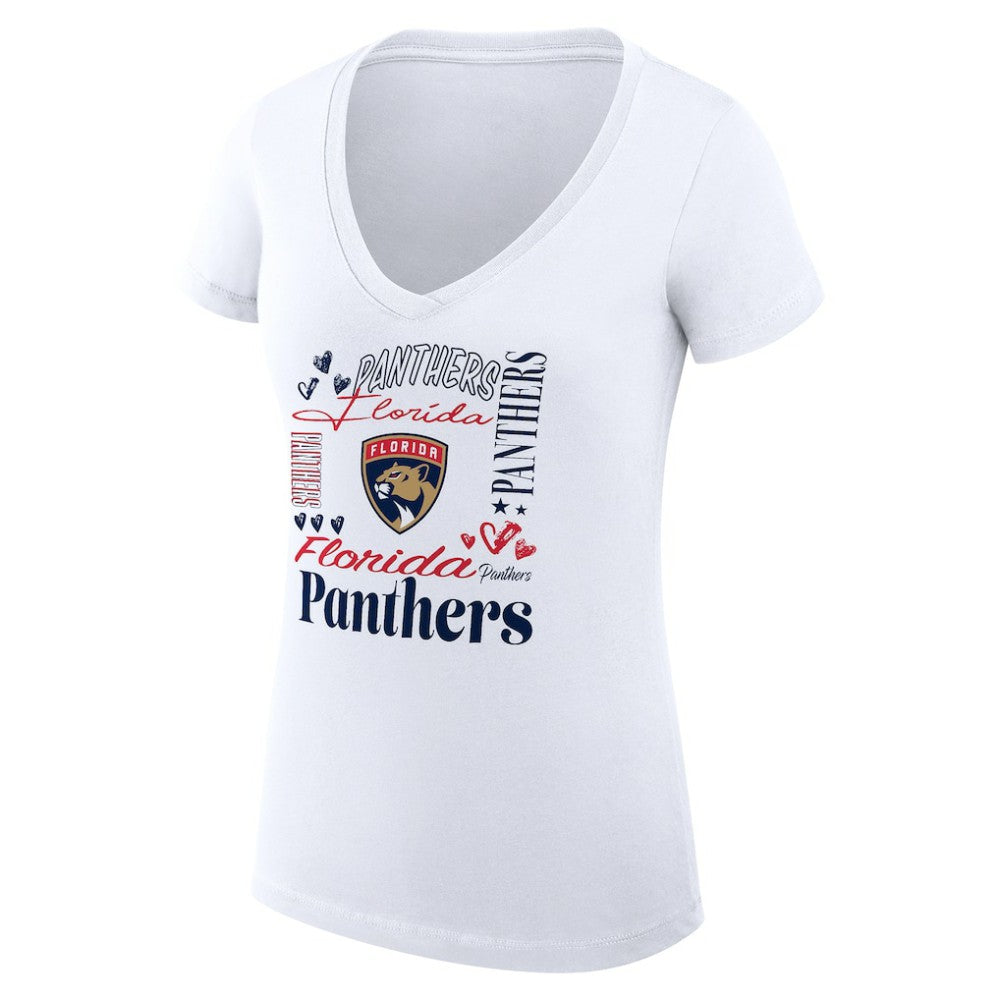 Florida Panthers G-III 4Her by Carl Banks Women's Super-Slim Fit Lightweight Collage Team Graphic T-Shirt - White - NHL 201623146
