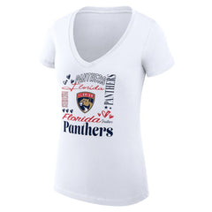 Florida Panthers G-III 4Her by Carl Banks Women's Super-Slim Fit Lightweight Collage Team Graphic T-Shirt - White - NHL 201623146