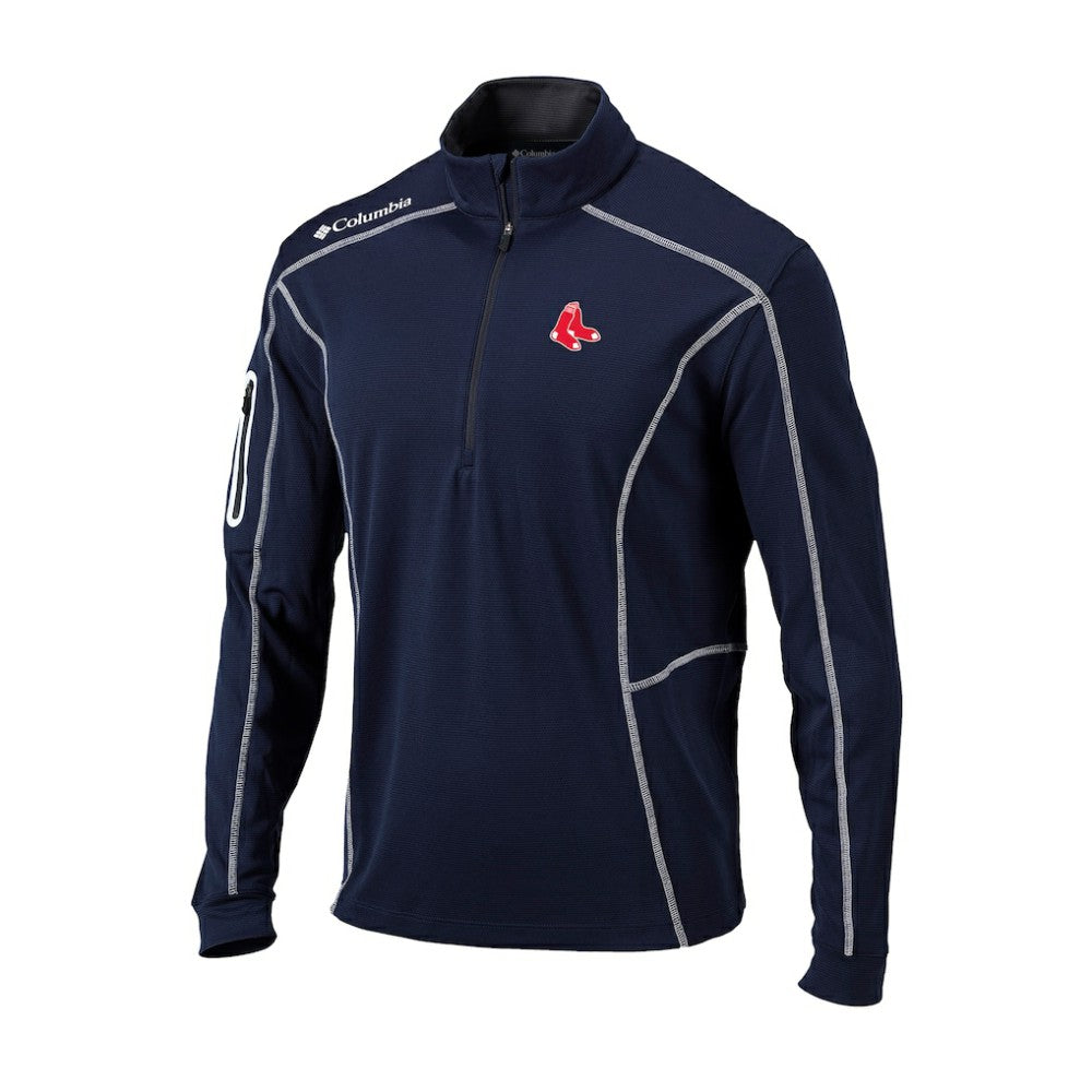 Boston Red Sox Columbia Cooperstown Collection Omni-Wick Shotgun Quarter-Zip Top - Navy - Columbia Online