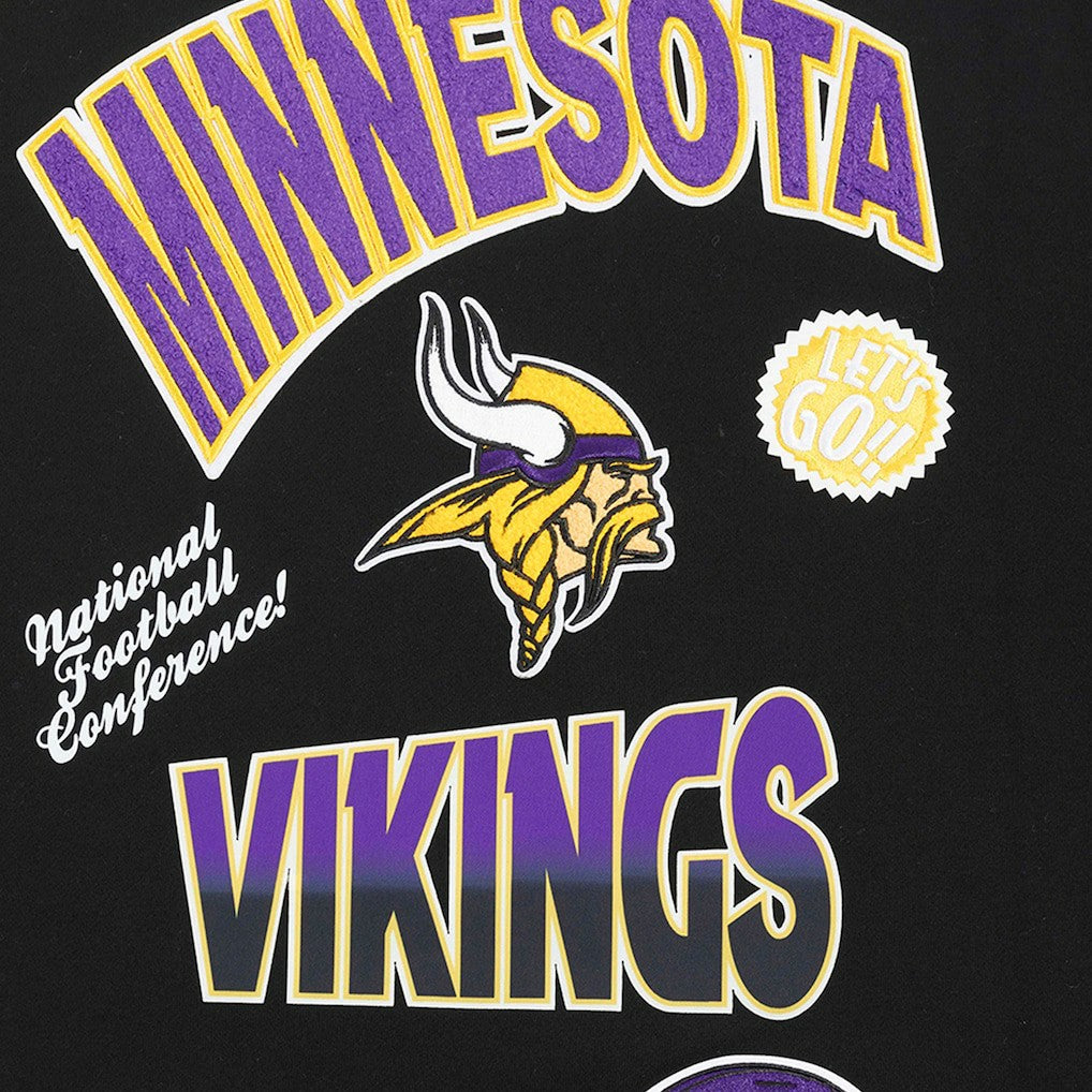 Minnesota Vikings Pro Standard Turn It Up Drop Shoulder Pullover Sweatshirt Black
