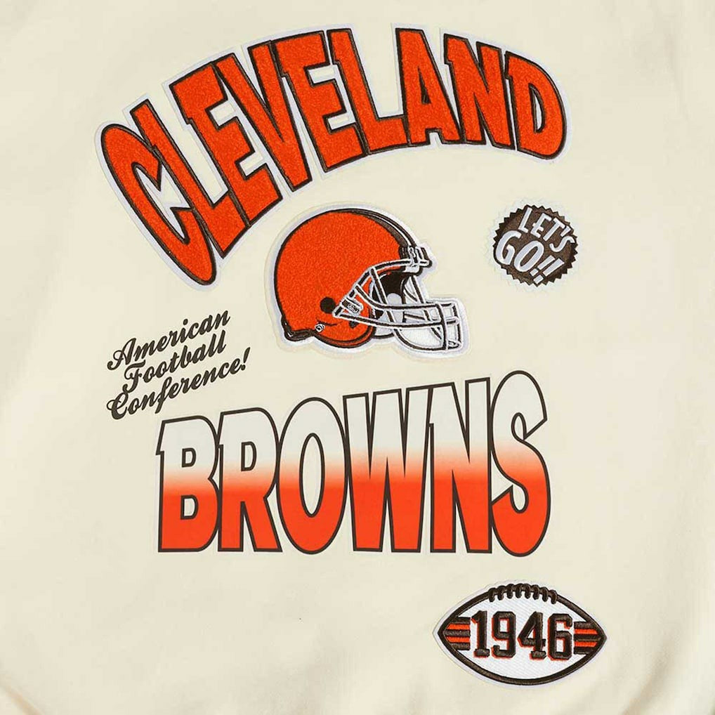 Cleveland Browns Pro Standard Turn It Up Pullover Sweatshirt Cream