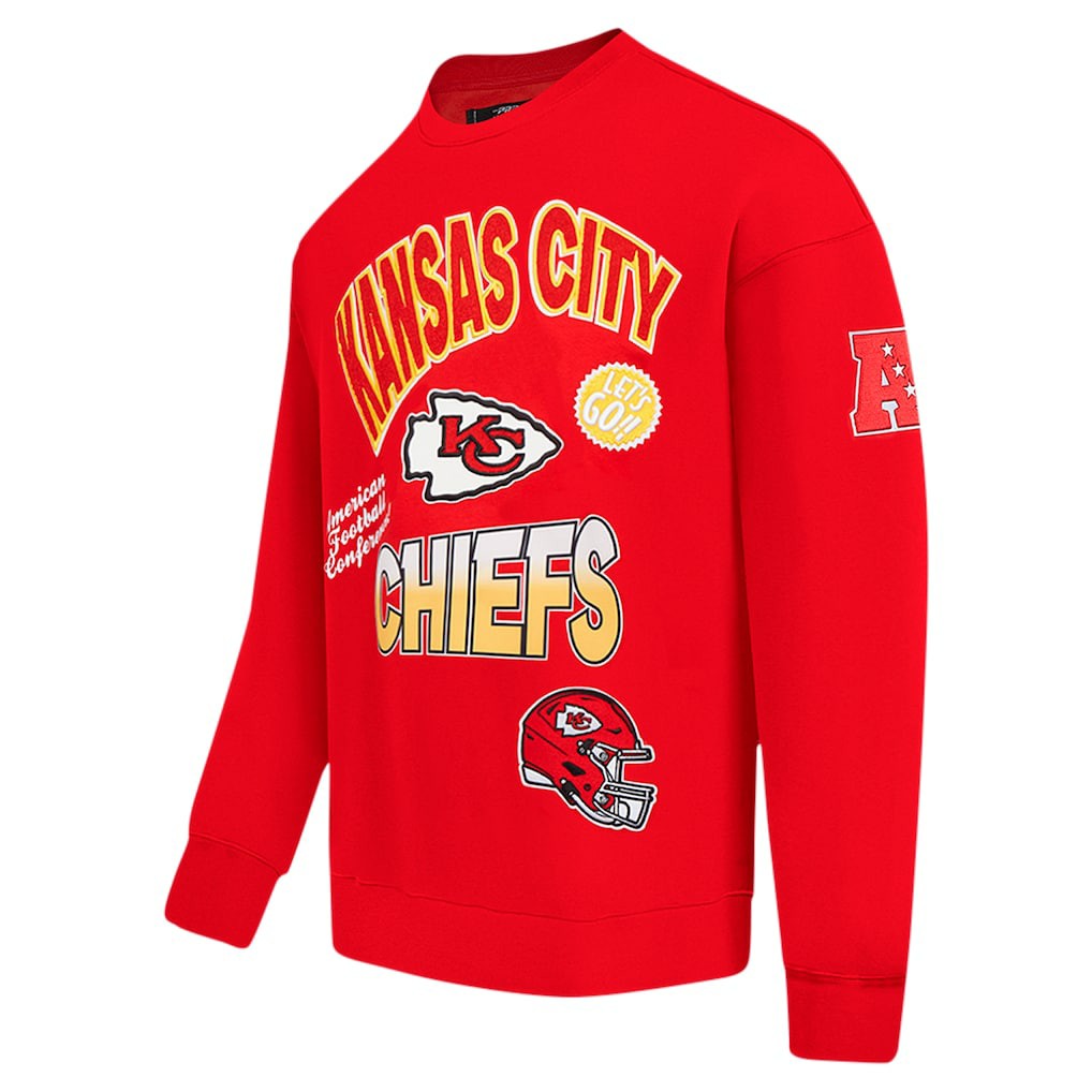 Kansas City Chiefs Pro Standard Turn It Up Drop Shoulder Pullover Sweatshirt Red