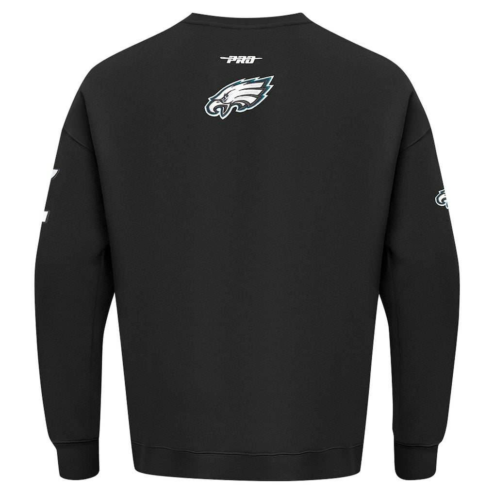 Philadelphia Eagles Pro Standard Turn It Up Drop Shoulder Pullover Sweatshirt Black