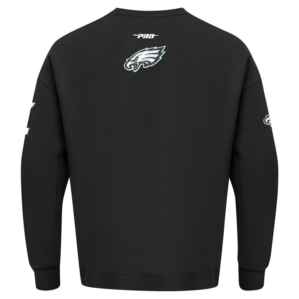Philadelphia Eagles Pro Standard Turn It Up Drop Shoulder Pullover Sweatshirt Black