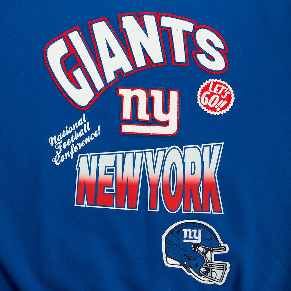 New York Giants Pro Standard Turn It Up Drop Shoulder Pullover Sweatshirt Royal