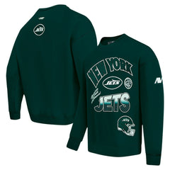 New York Jets Pro Standard Turn It Up Drop Shoulder Pullover Sweatshirt Green