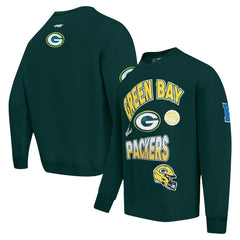 Green Bay Packers Pro Standard Turn It Up Drop Shoulder Pullover Sweatshirt Green
