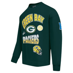 Green Bay Packers Pro Standard Turn It Up Drop Shoulder Pullover Sweatshirt Green