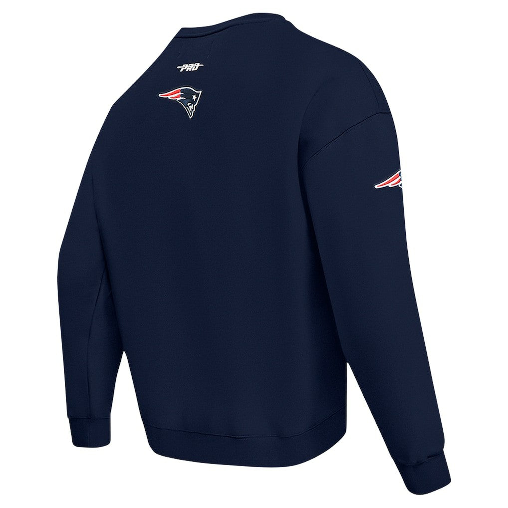 New England Patriots Pro Standard Turn It Up Drop Shoulder Pullover Sweatshirt Navy