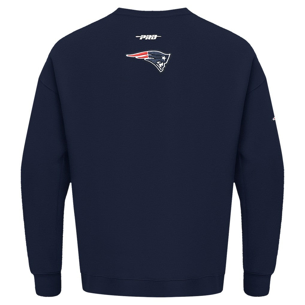 New England Patriots Pro Standard Turn It Up Drop Shoulder Pullover Sweatshirt Navy