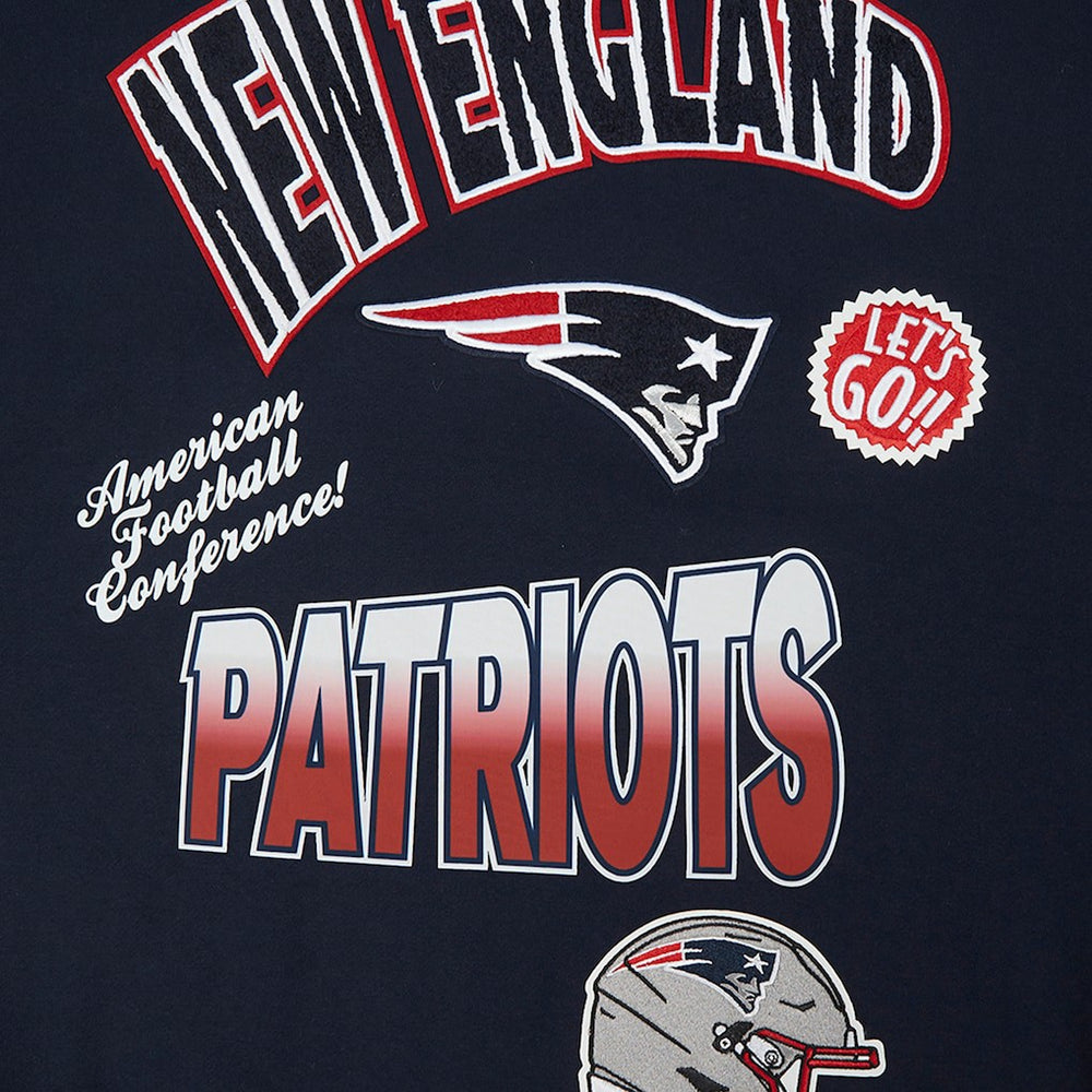 New England Patriots Pro Standard Turn It Up Drop Shoulder Pullover Sweatshirt Navy