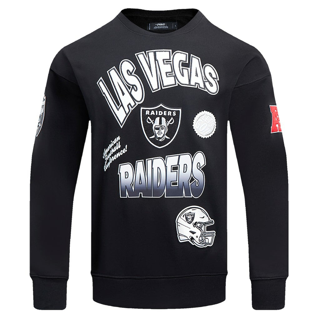 Las Vegas Raiders Pro Standard Turn It Up Drop Shoulder Pullover Sweatshirt Black