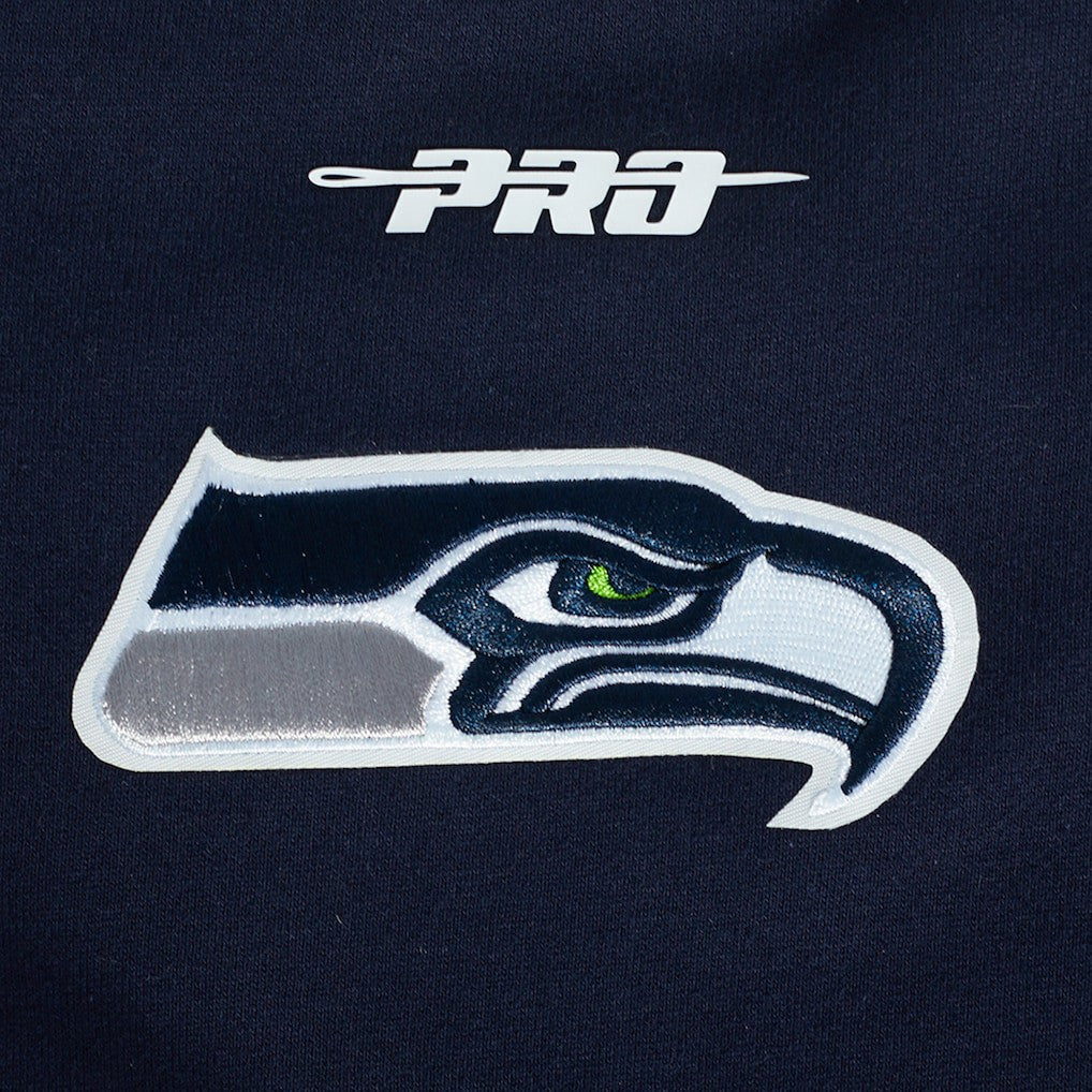 Seattle Seahawks Pro Standard Turn It Up Drop Shoulder Pullover Sweatshirt College Navy