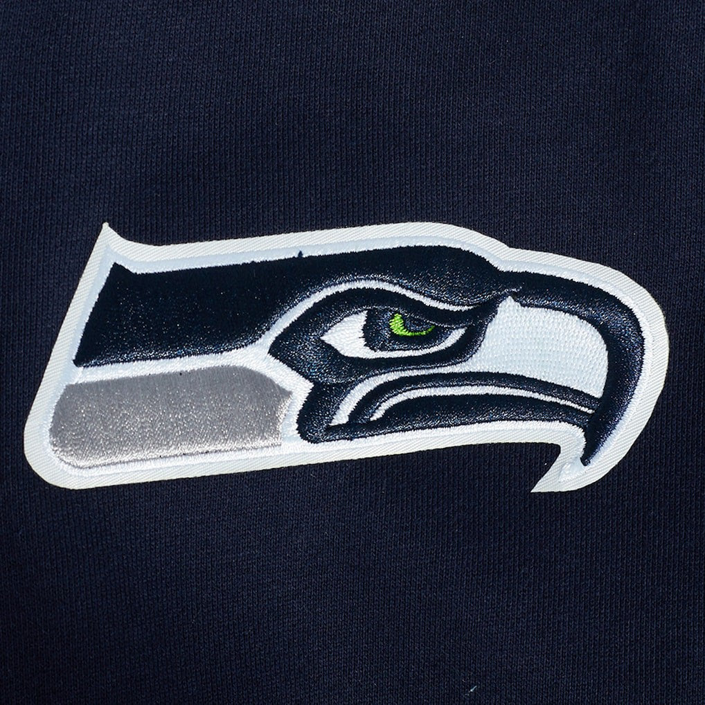 Seattle Seahawks Pro Standard Turn It Up Drop Shoulder Pullover Sweatshirt College Navy
