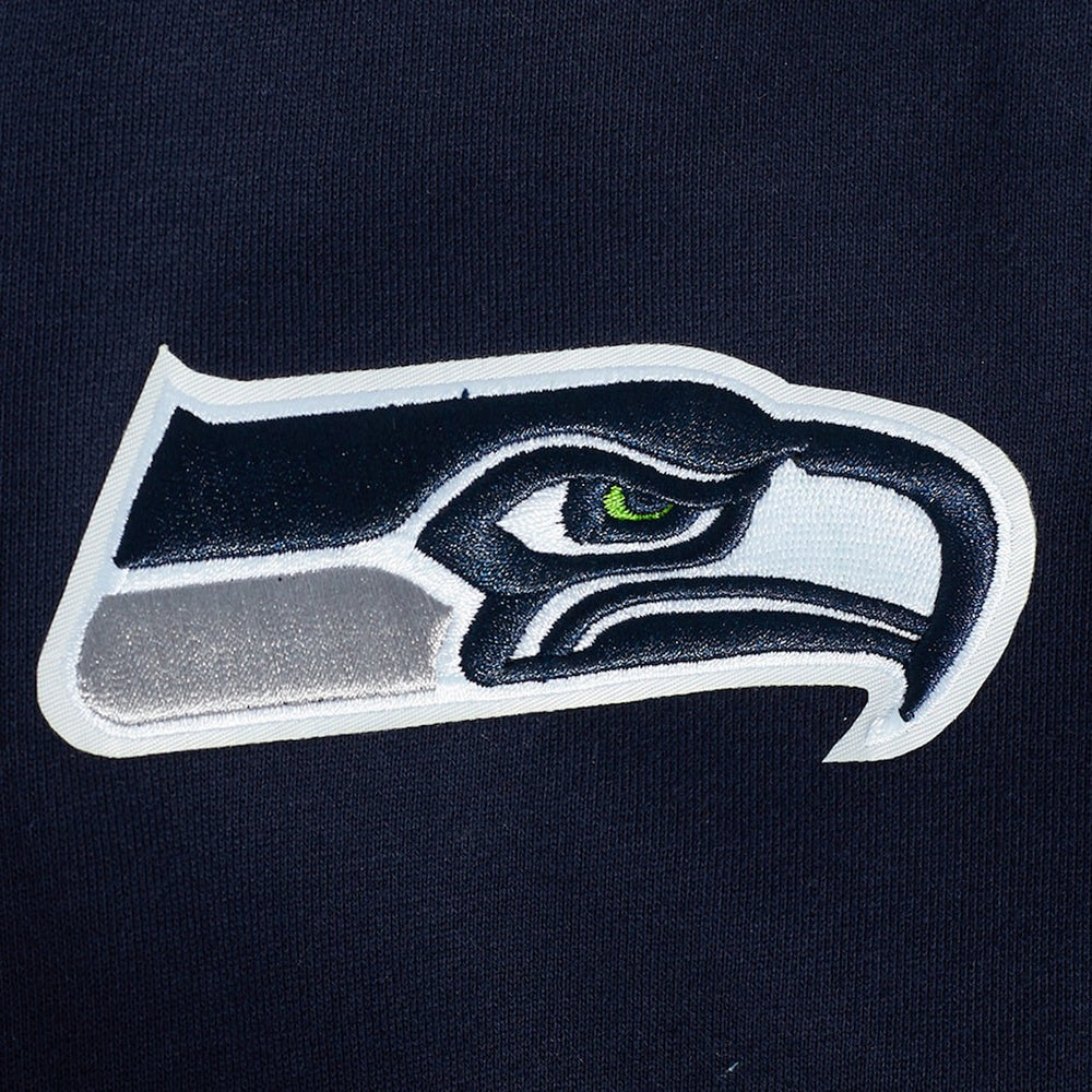 Seattle Seahawks Pro Standard Turn It Up Drop Shoulder Pullover Sweatshirt College Navy