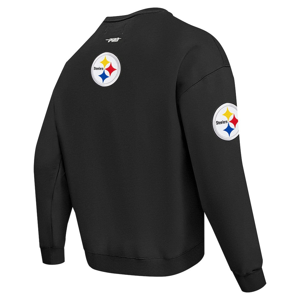 Pittsburgh Steelers Pro Standard Turn It Up Drop Shoulder Pullover Sweatshirt Black