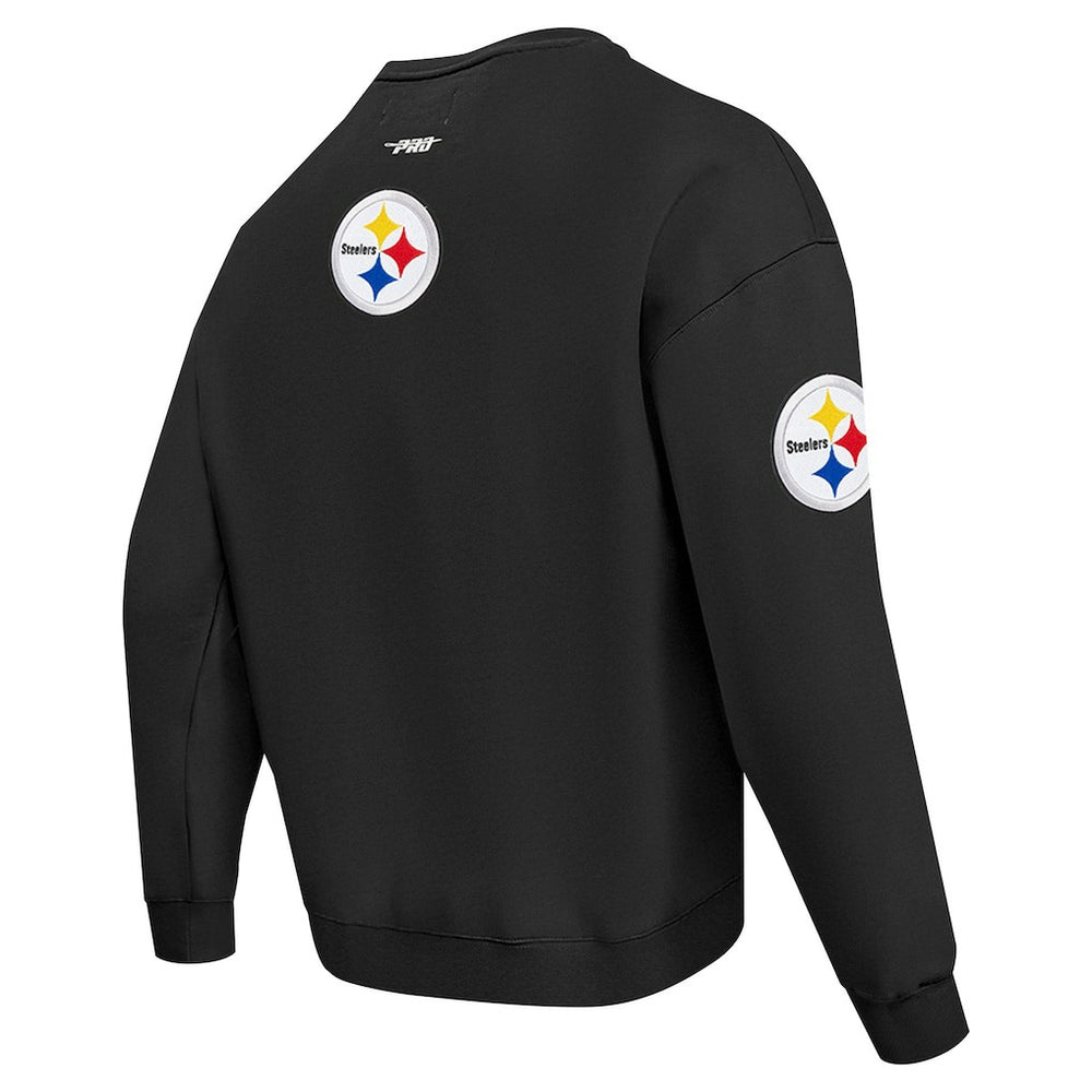 Pittsburgh Steelers Pro Standard Turn It Up Drop Shoulder Pullover Sweatshirt Black