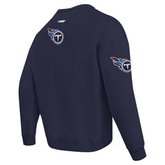 Tennessee Titans Pro Standard Turn It Up Drop Shoulder Pullover Sweatshirt Navy