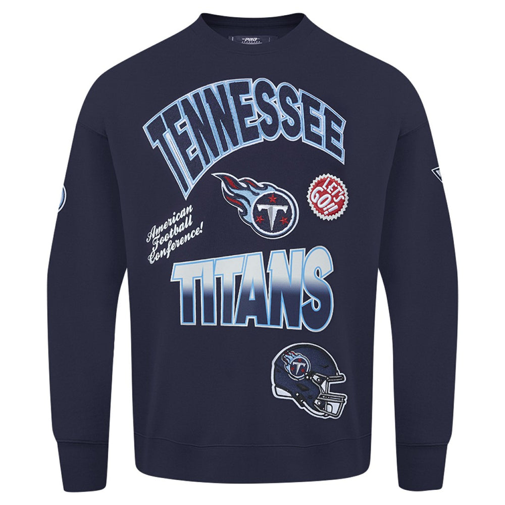 Tennessee Titans Pro Standard Turn It Up Drop Shoulder Pullover Sweatshirt Navy