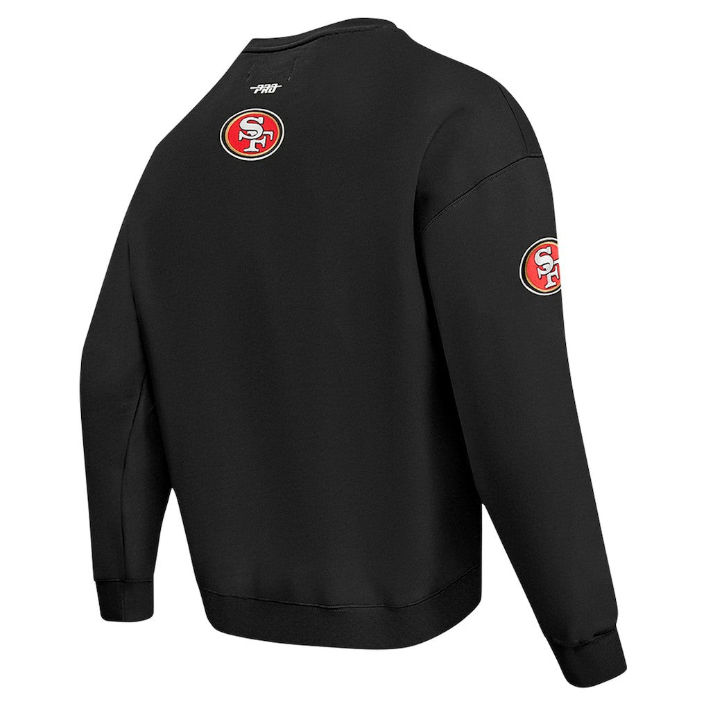 San Francisco 49ers Pro Standard Turn It Up Drop Shoulder Pullover Sweatshirt Black