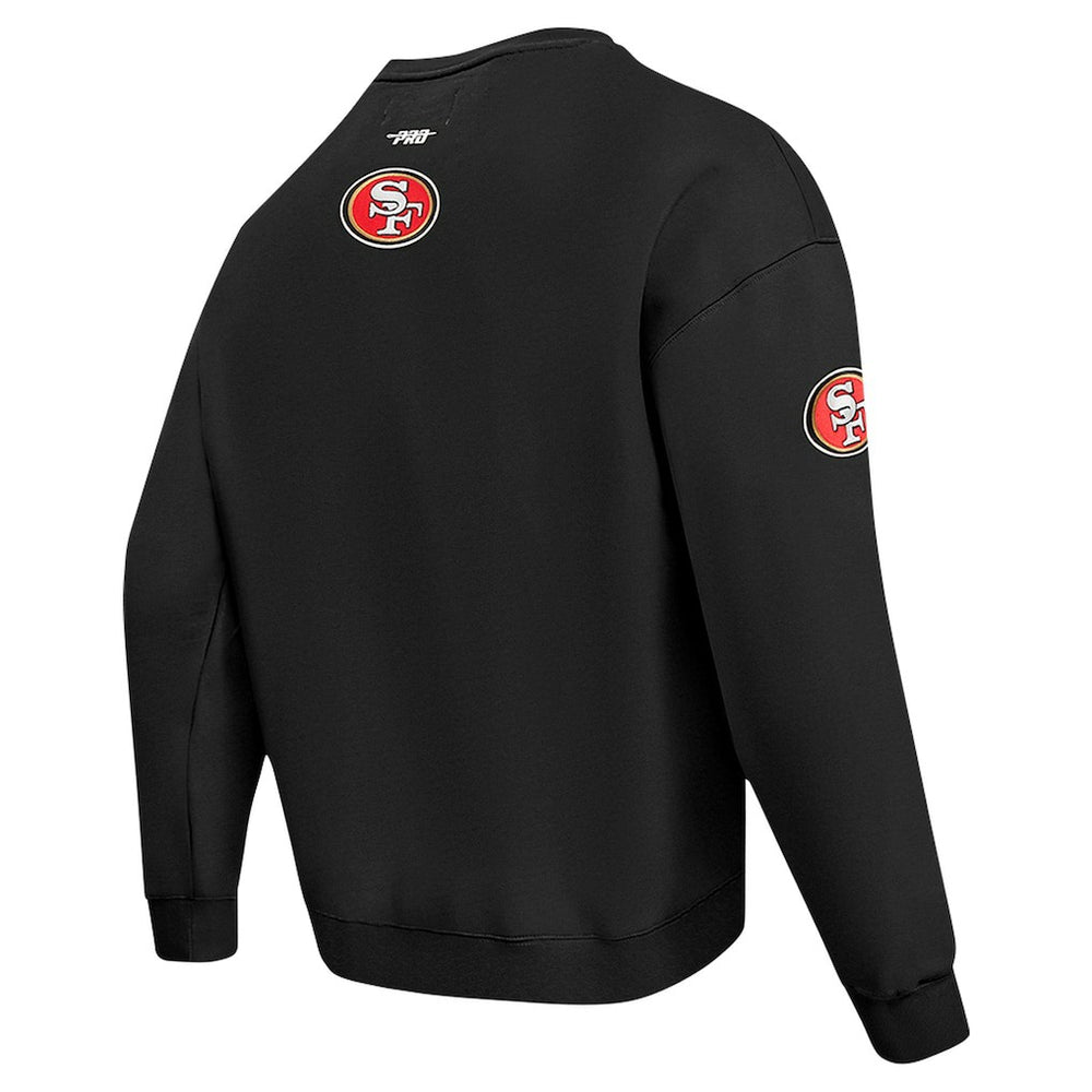 San Francisco 49ers Pro Standard Turn It Up Drop Shoulder Pullover Sweatshirt Black