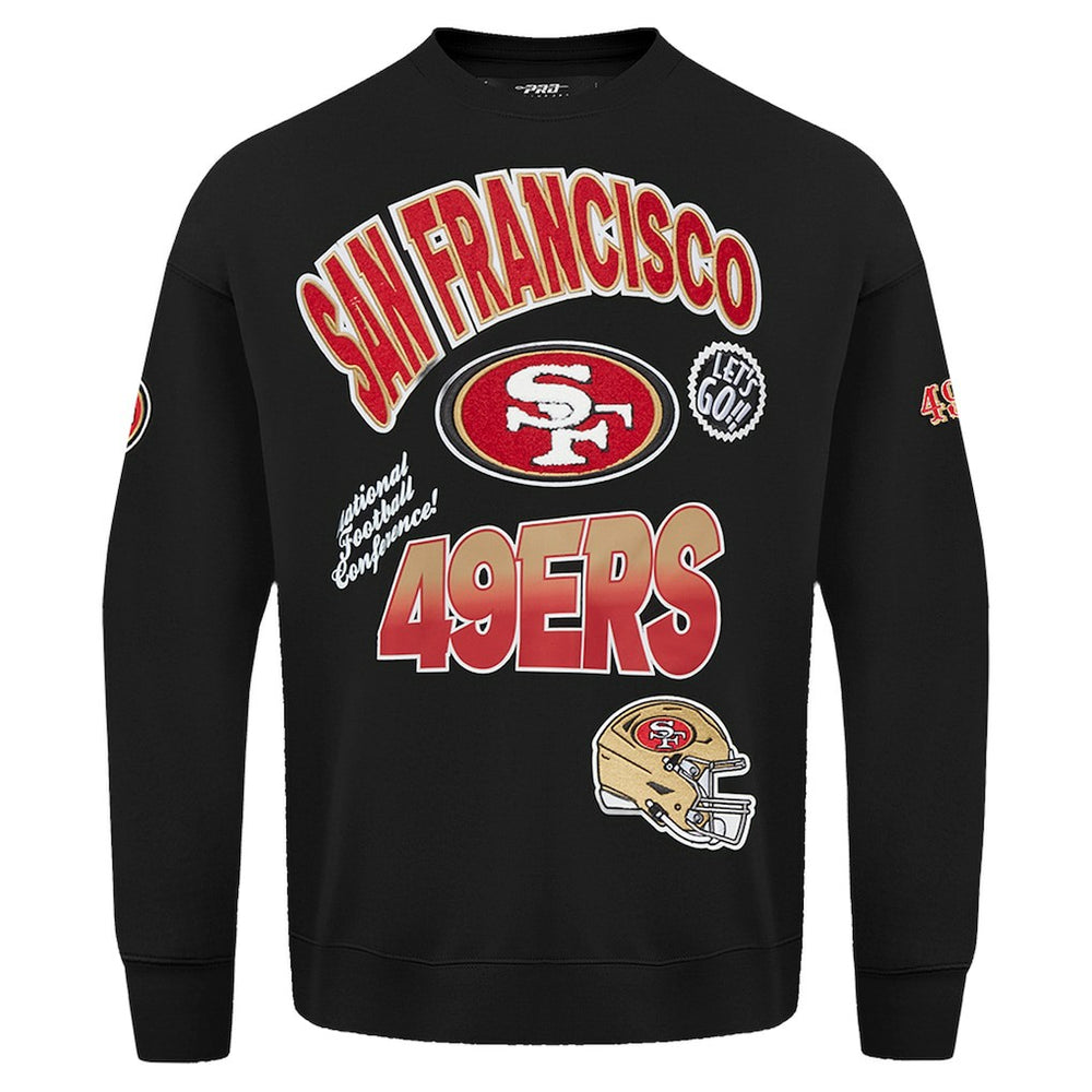San Francisco 49ers Pro Standard Turn It Up Drop Shoulder Pullover Sweatshirt Black