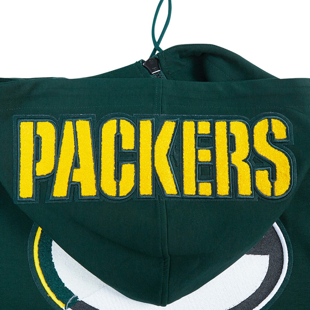Green Bay Packers Pro Standard Split Logo Double Knit Full-Zip Hoodie Green