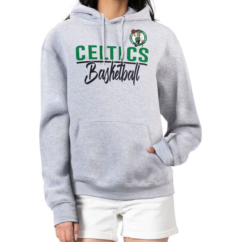 Boston Celtics G-III 4Her by Carl Banks Women's Graphics Fleece Pullover Hoodie Heather Gray