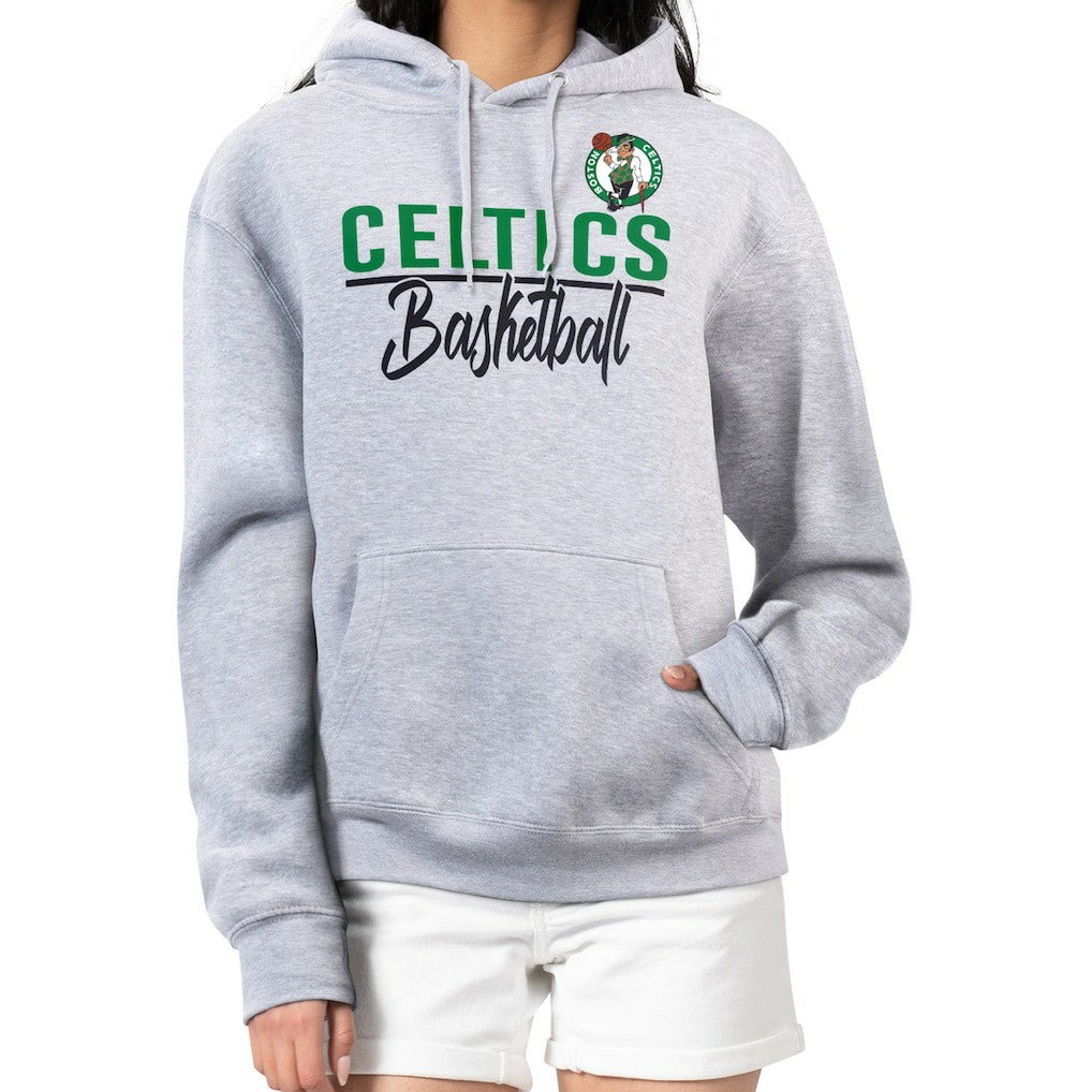 Boston Celtics G-III 4Her by Carl Banks Women's Graphics Fleece Pullover Hoodie Heather Gray