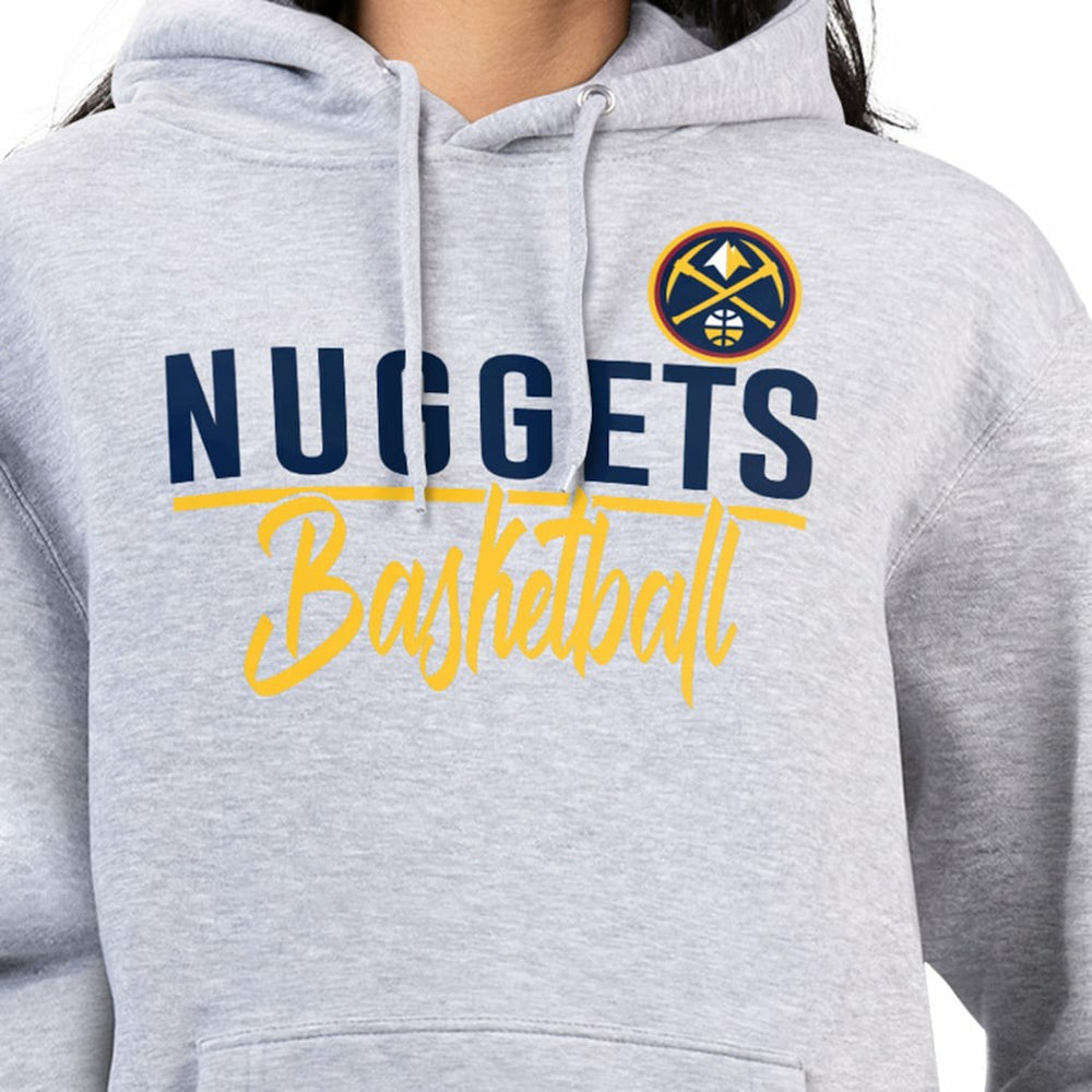 Denver Nuggets G-III 4Her by Carl Banks Women's Graphics Fleece Pullover Hoodie Heather Gray