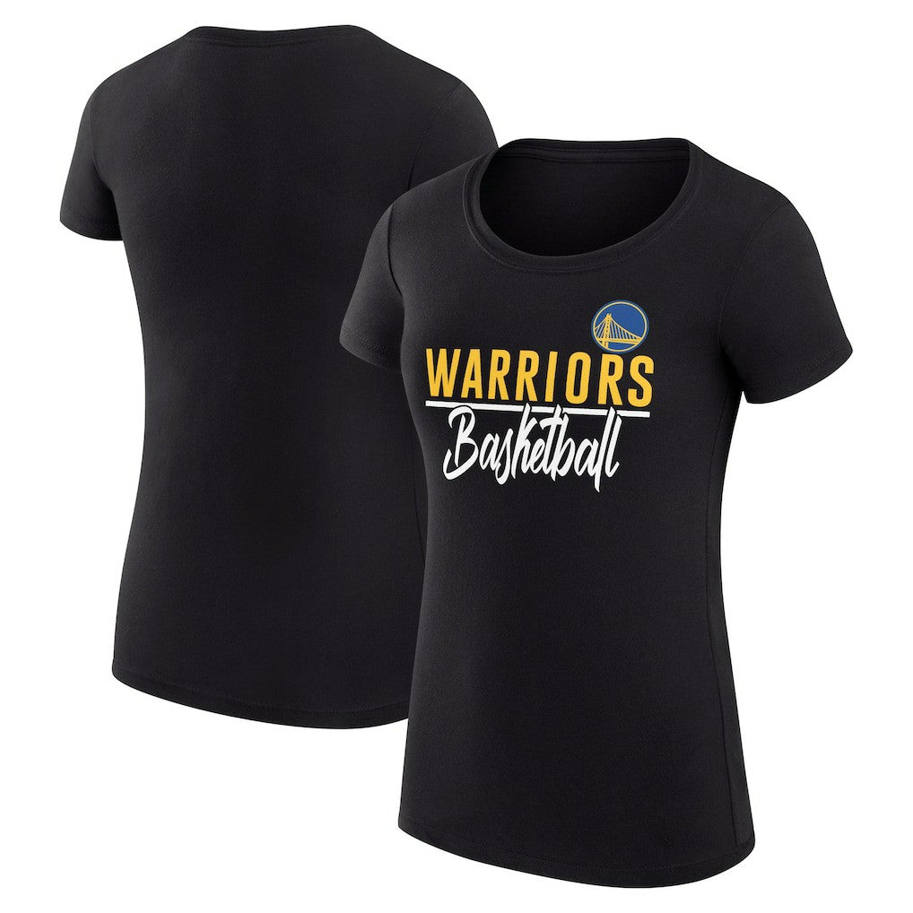 Golden State Warriors G-III 4Her by Carl Banks Women's Super-Slim Fit Lightweight Team Sport V-Neck T-Shirt Black