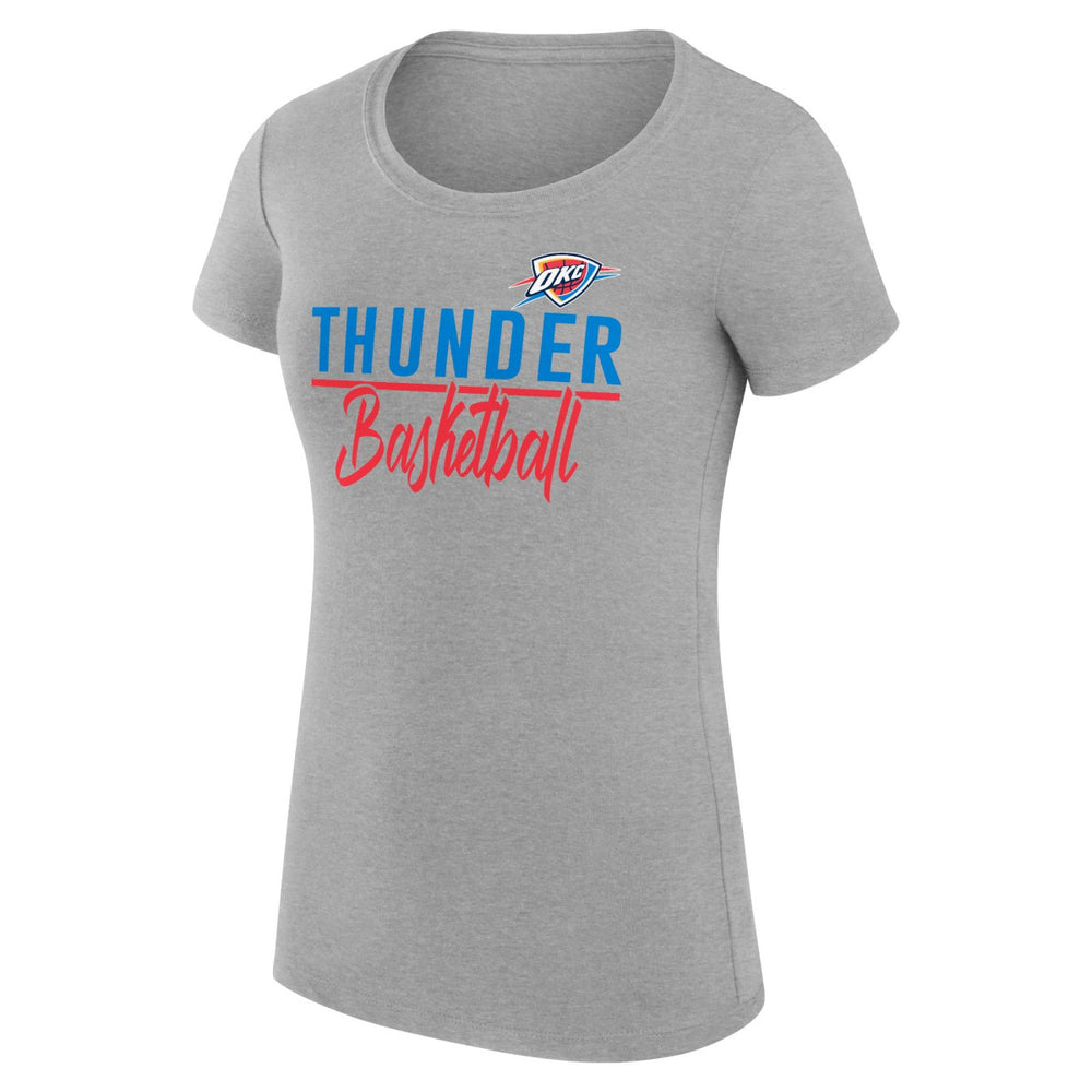 Oklahoma City Thunder G-III 4Her by Carl Banks Women's Super-Slim Fit Lightweight Team Sport V-Neck T-Shirt Heather Gray
