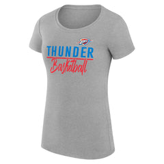 Oklahoma City Thunder G-III 4Her by Carl Banks Women's Super-Slim Fit Lightweight Team Sport V-Neck T-Shirt Heather Gray