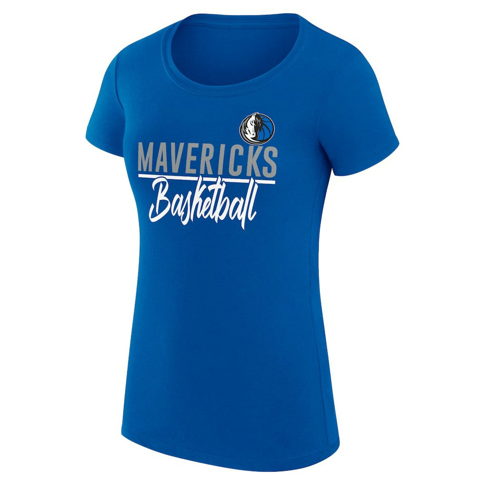 Dallas Mavericks G-III 4Her by Carl Banks Women's Super-Slim Fit Lightweight Team Sport V-Neck T-Shirt Blue