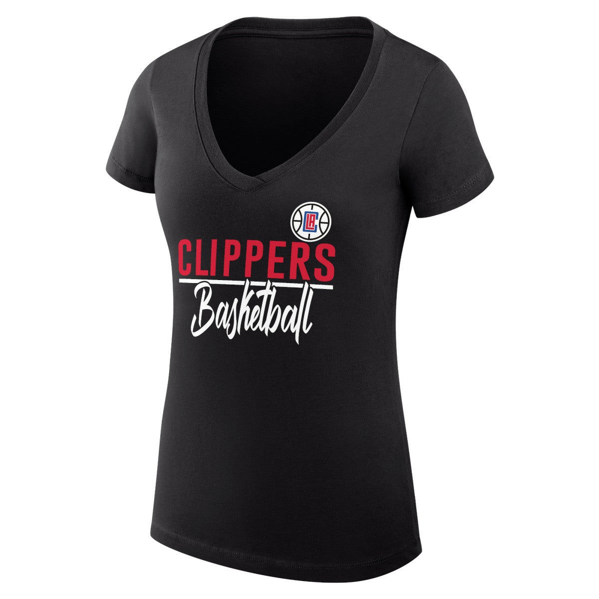 LA Clippers G-III 4Her by Carl Banks Women's Super-Slim Fit Lightweight Team Sport V-Neck T-Shirt Black