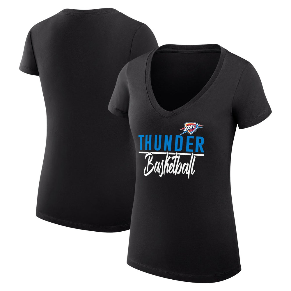 Oklahoma City Thunder G-III 4Her by Carl Banks Women's Super-Slim Fit Lightweight Team Sport V-Neck T-Shirt Black