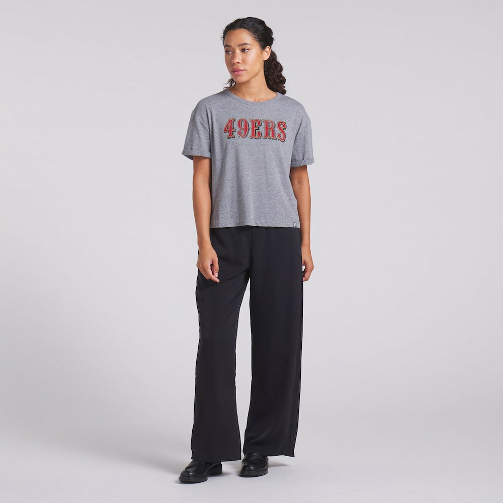 Fanatics San Francisco 49ers Women's Swing Pass Tri-Blend Boxy T-Shirt Heather Gray