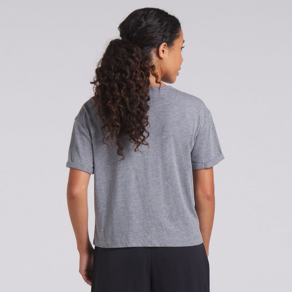 Fanatics San Francisco 49ers Women's Swing Pass Tri-Blend Boxy T-Shirt Heather Gray