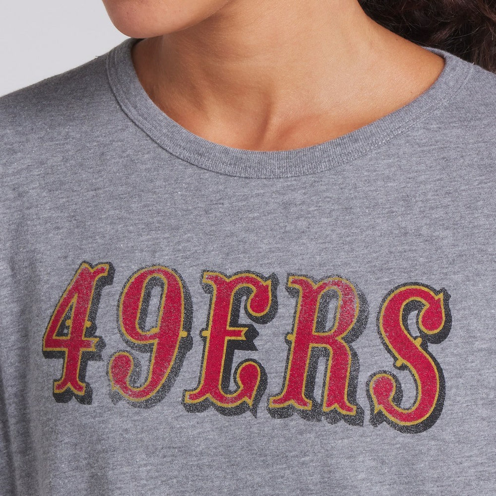 Fanatics San Francisco 49ers Women's Swing Pass Tri-Blend Boxy T-Shirt Heather Gray