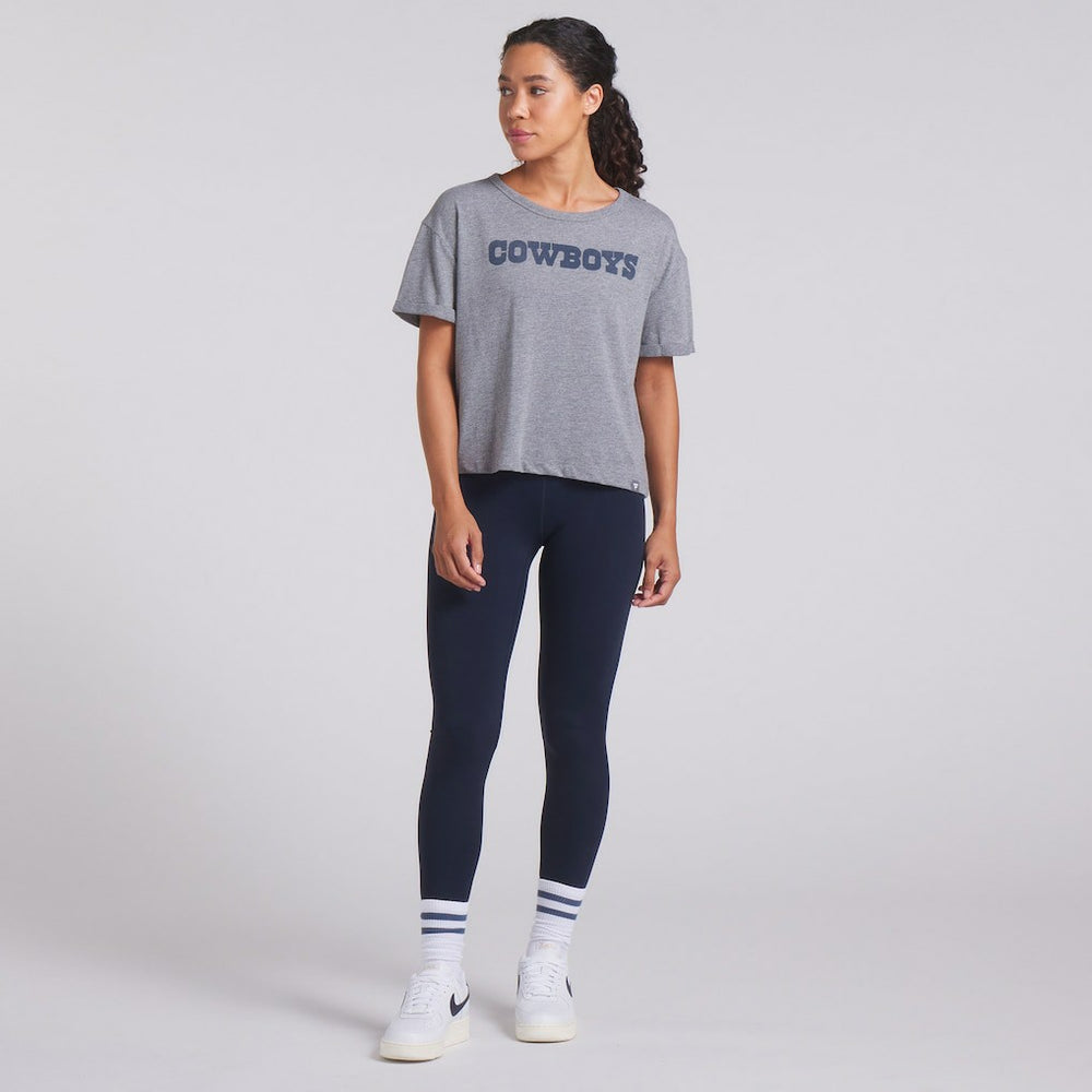 Fanatics Dallas Cowboys Women's Swing Pass Tri-Blend Boxy T-Shirt Heather Gray